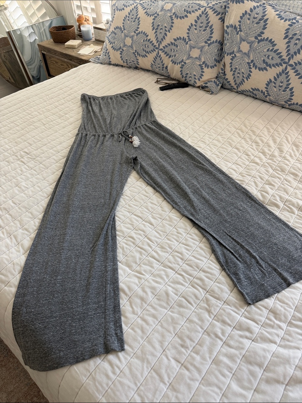 Lucky Brand Gray Wide-Leg Women's Jumpsuit Swimwear M/L